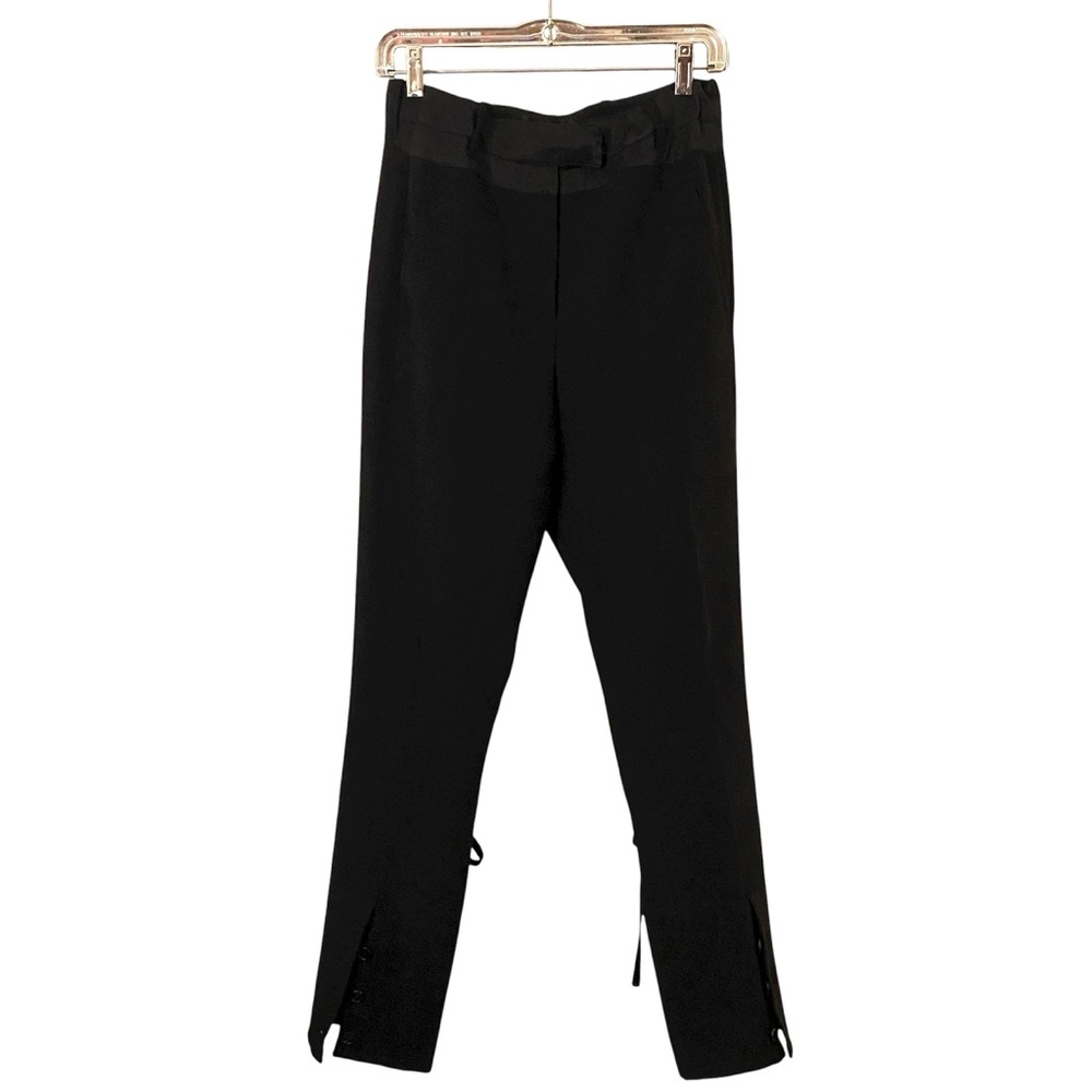 Ann Demeulemeester Black Trousers Wool Dress Pants Button Cuff XS Size 2